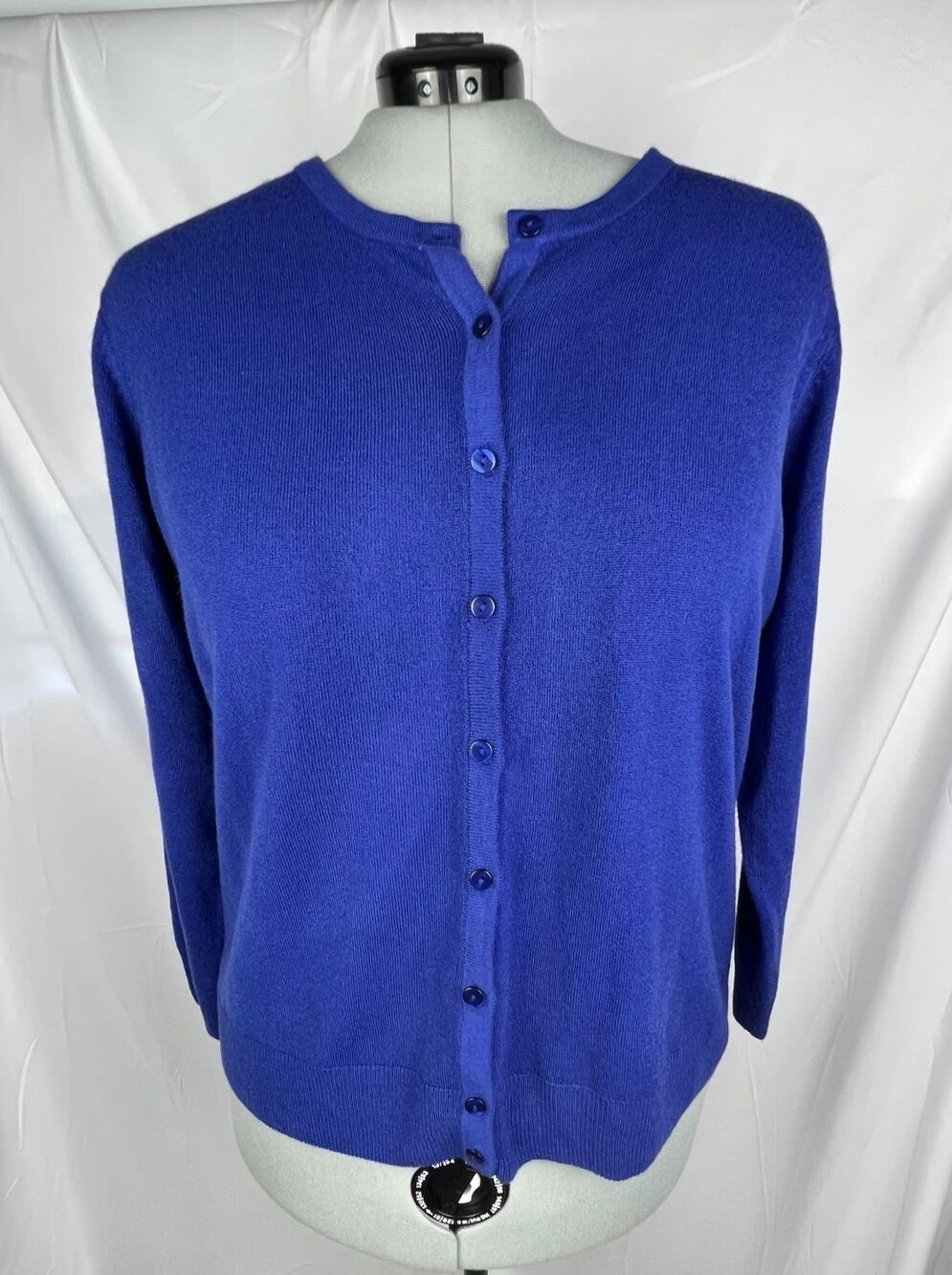 APPLESEED’S Women’s 3X Blue Cardigan Sweater Button Front Classic Soft